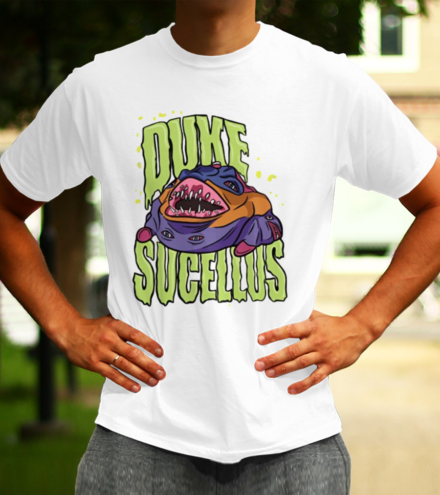Duke Sucellus Multicolored Creature With Sharp Teeth T-Shirt
