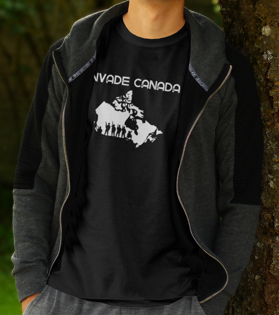 INV4DE CANADA Silhouette Map Parody With Figures T-Shirt
