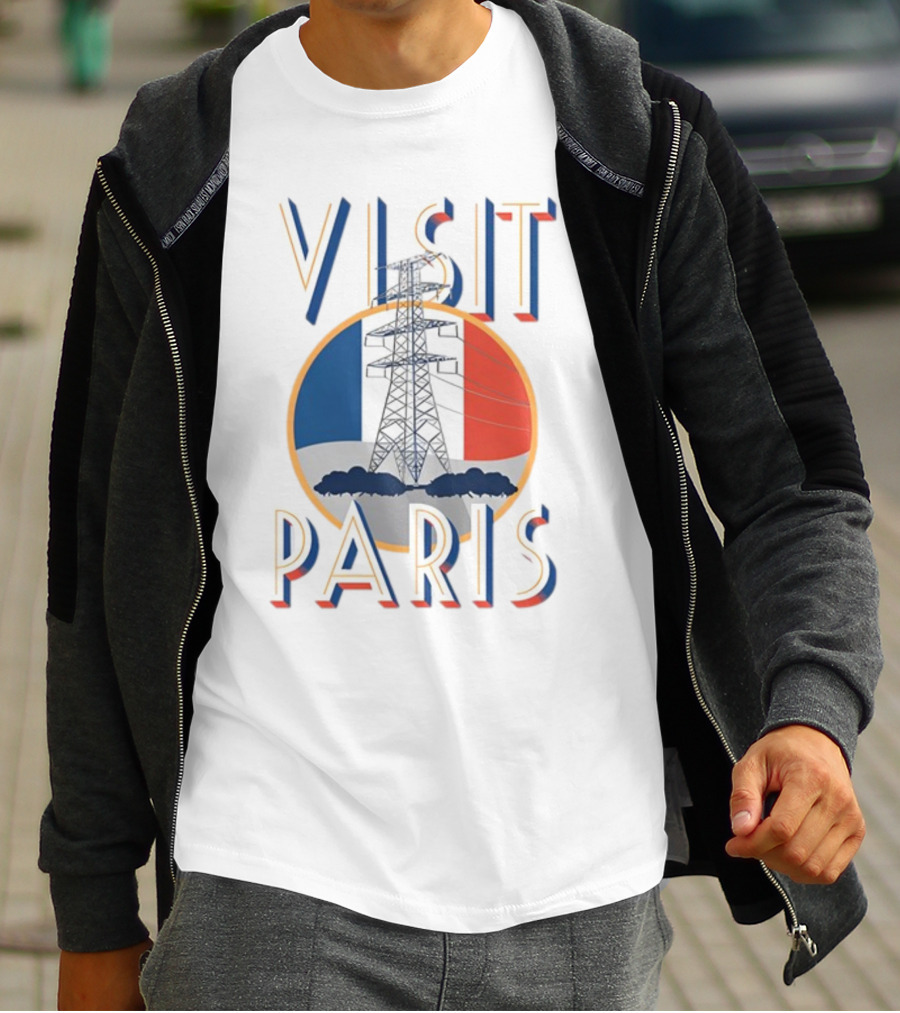Shitheadsteve Visit Paris French Flag With Eiffel Tower T-Shirt