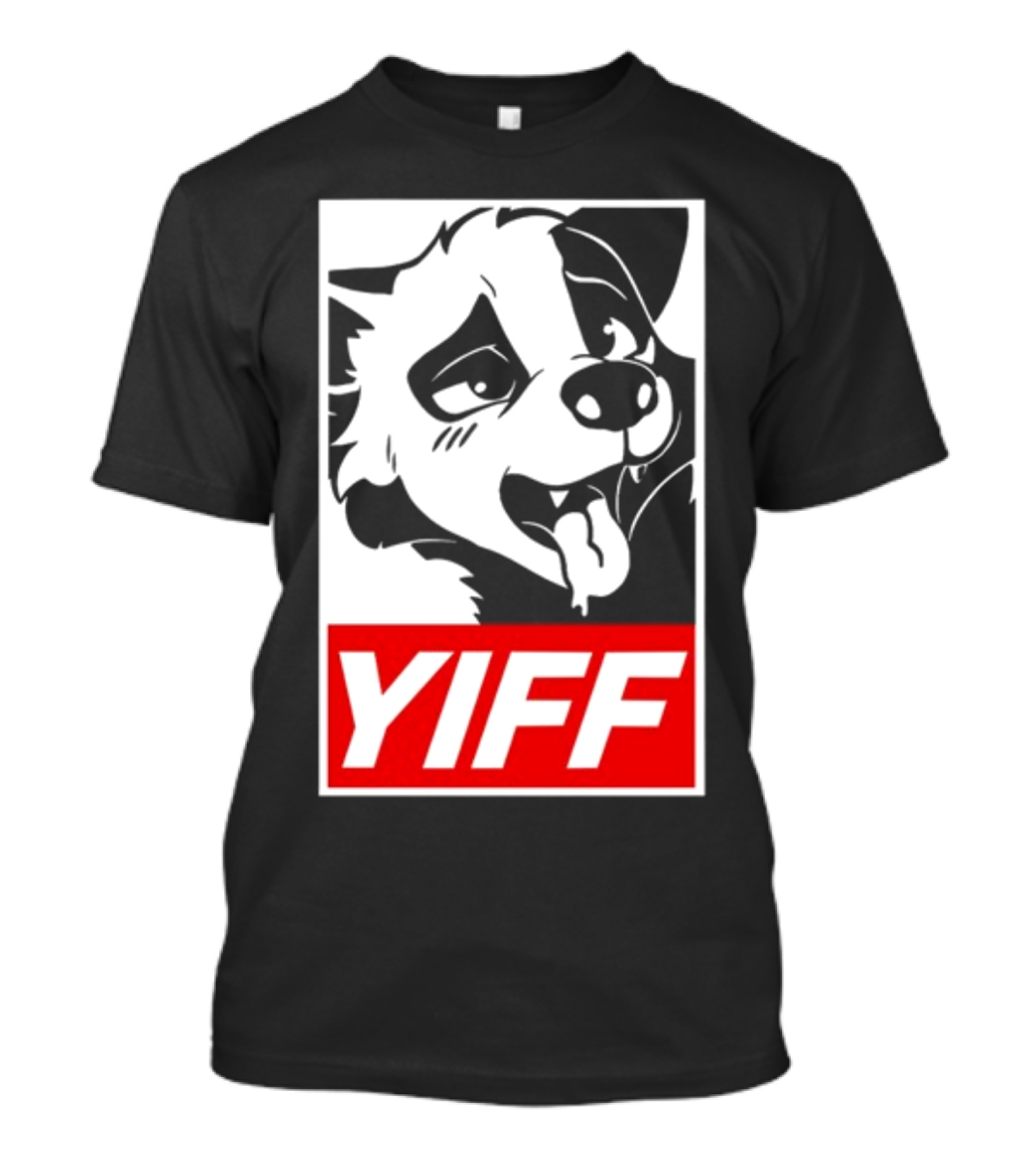 Yiff Dog Logo Red And White T-Shirt