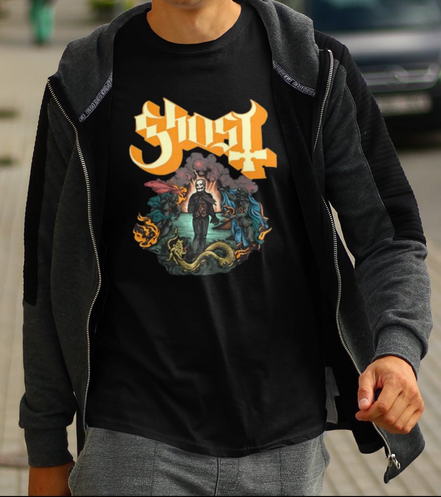 Ghost Band Surreal Ocean Scene With Figures And Sea Creature T-Shirt