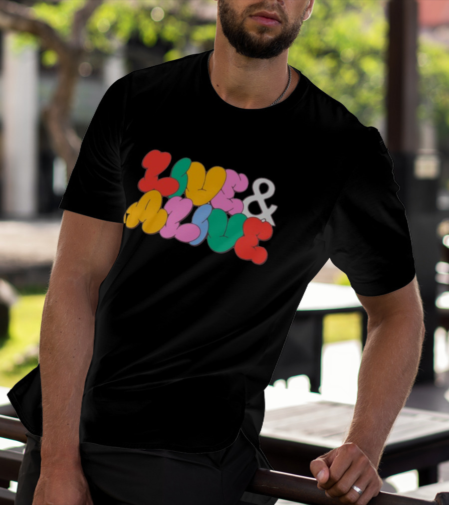 Live And Alive Colorful Bubble Letters T-Shirt
