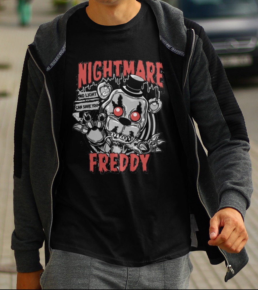 Nightmare Freddy No Light Can Save You Five Nights At Freddy's Glow In The Dark T-Shirt