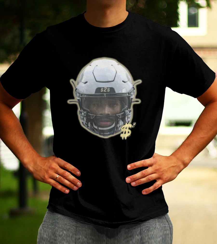 S2S Helmet Face With Dollar Sign Sheduer Graphic New T-Shirt