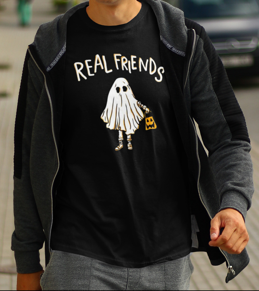Real Friends Ghost Halloween Trick Or Treat T-Shirt