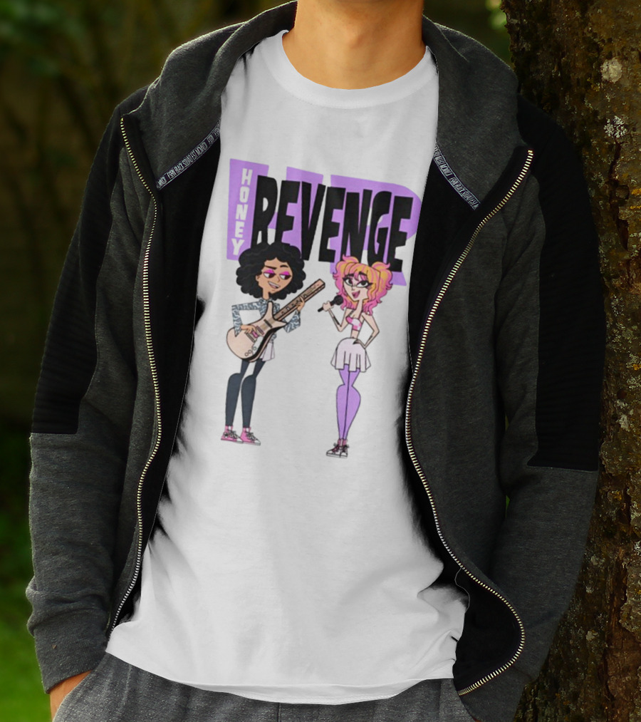 Honey Revenge Characters With Guitar And Microphone Lavender Dust T-Shirt