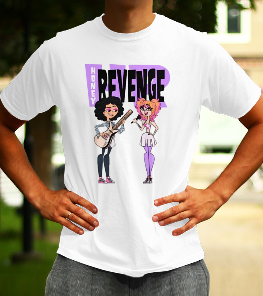 Honey Revenge Characters With Guitar And Microphone Lavender Dust T-Shirt