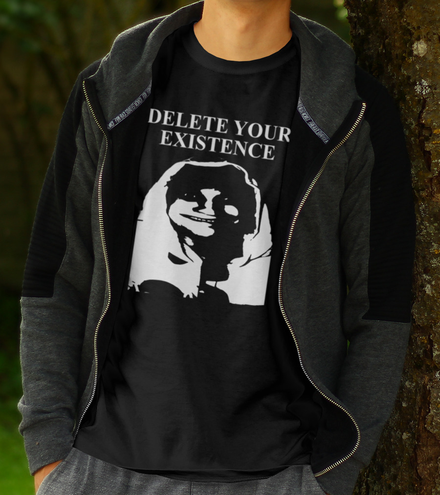 DELETE YOUR EXISTENCE Hoodie Skeleton T-Shirt