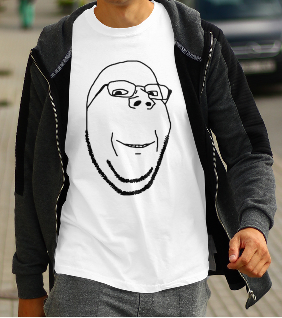 Maddymaddy Fyridk Smiling Wholesome Wojak Soyjak Meme Style Face T-Shirt