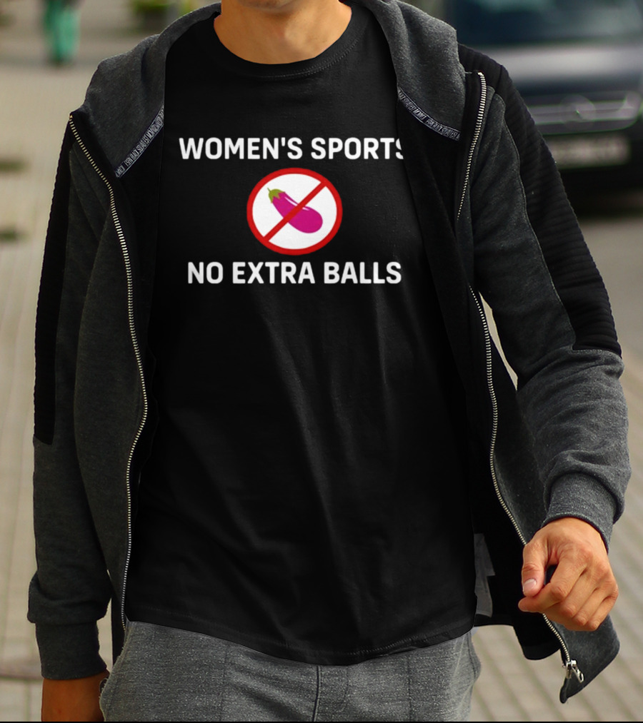 Women's Sports No Extra Balls Eggplant Emoji Prohibition T-Shirt