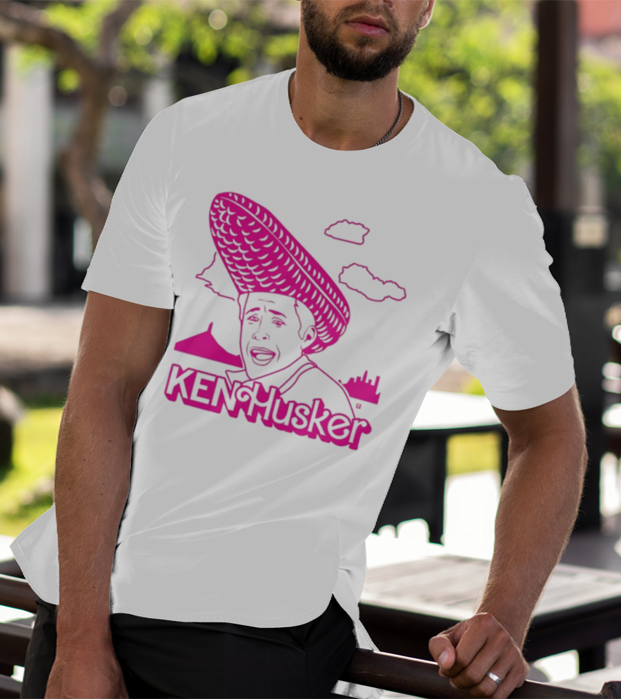 Ken Husker Corn Hat City Skyline T-Shirt