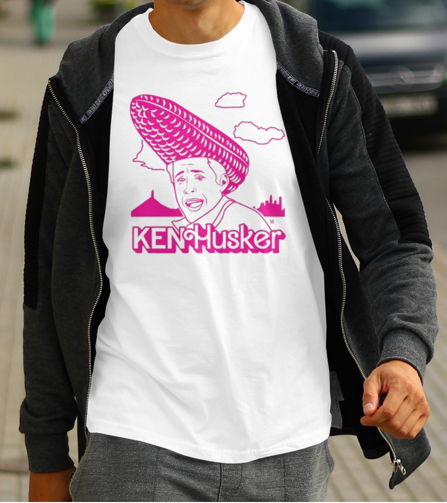 Ken Husker Corn Hat City Skyline T-Shirt
