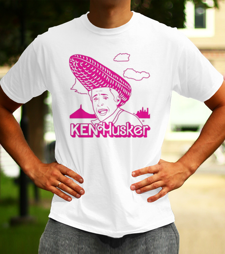 Ken Husker Corn Hat City Skyline T-Shirt
