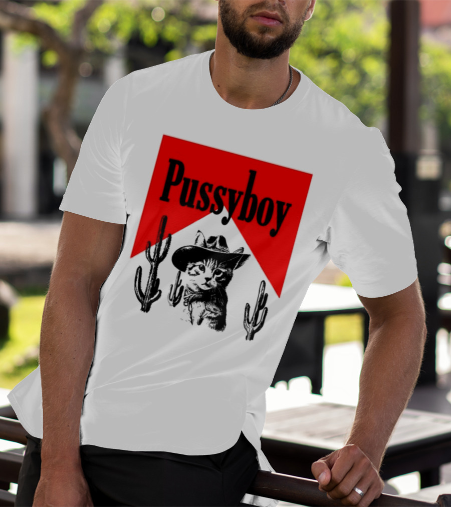 Pussyboy Cat Cactus Cowboy Hat Ezra Miche T-Shirt