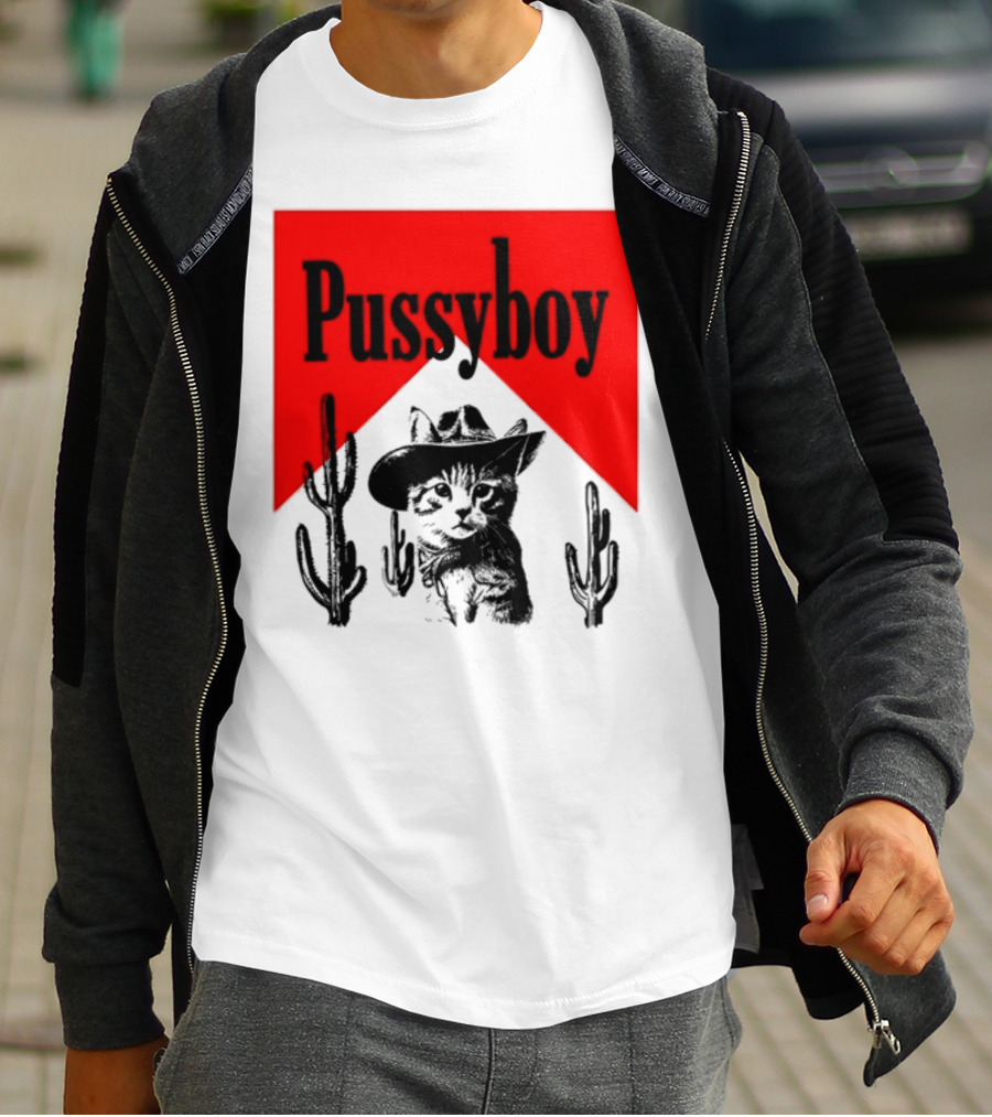 Pussyboy Cat Cactus Cowboy Hat Ezra Miche T-Shirt
