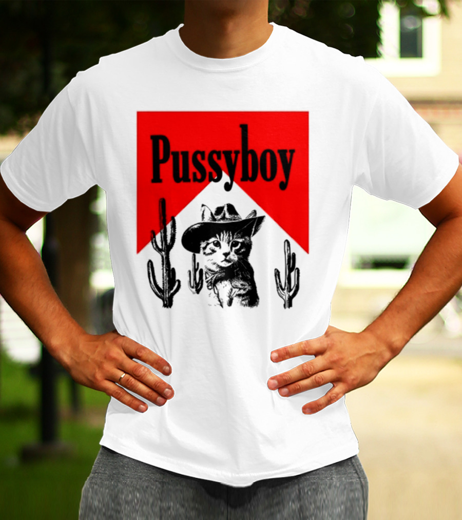 Pussyboy Cat Cactus Cowboy Hat Ezra Miche T-Shirt