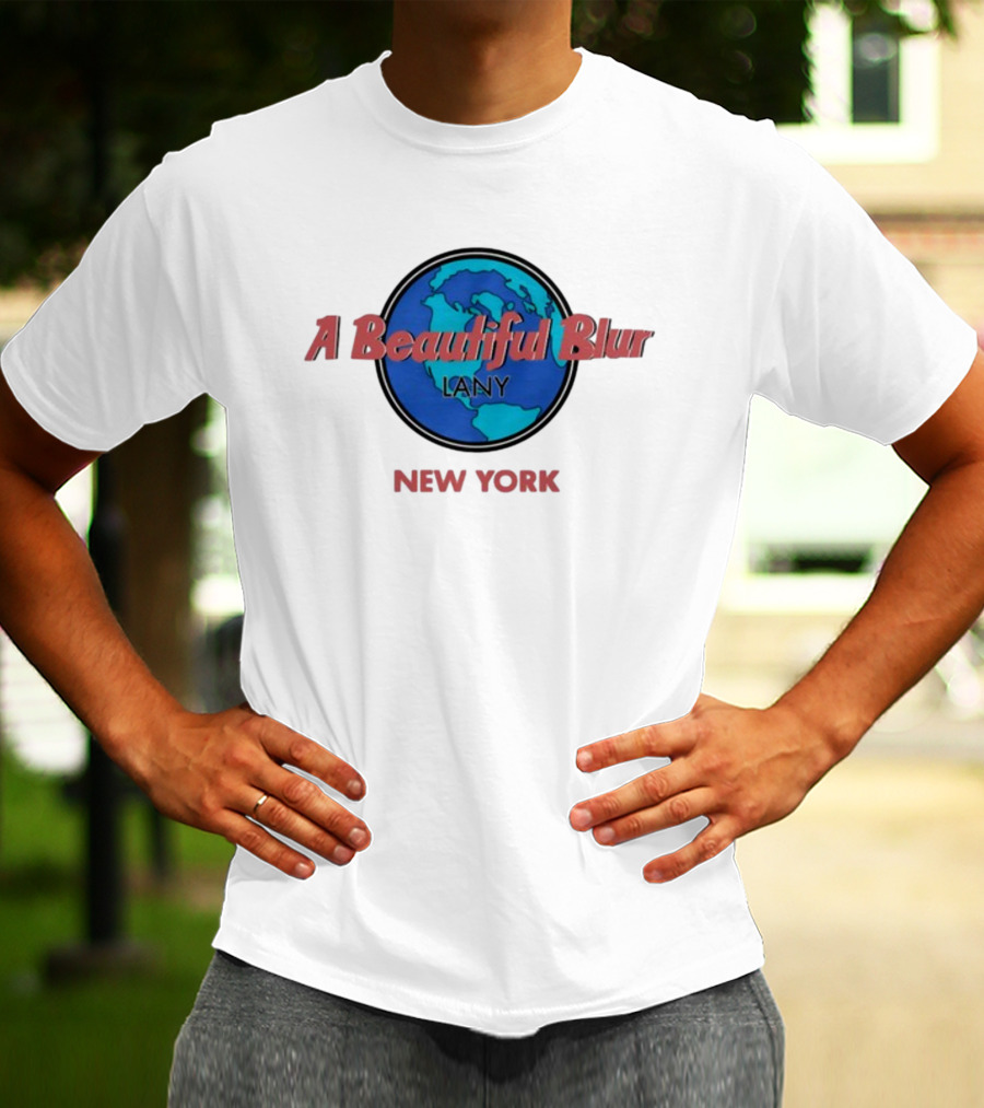 Lany A Beautiful Blur World Map New York T-Shirt