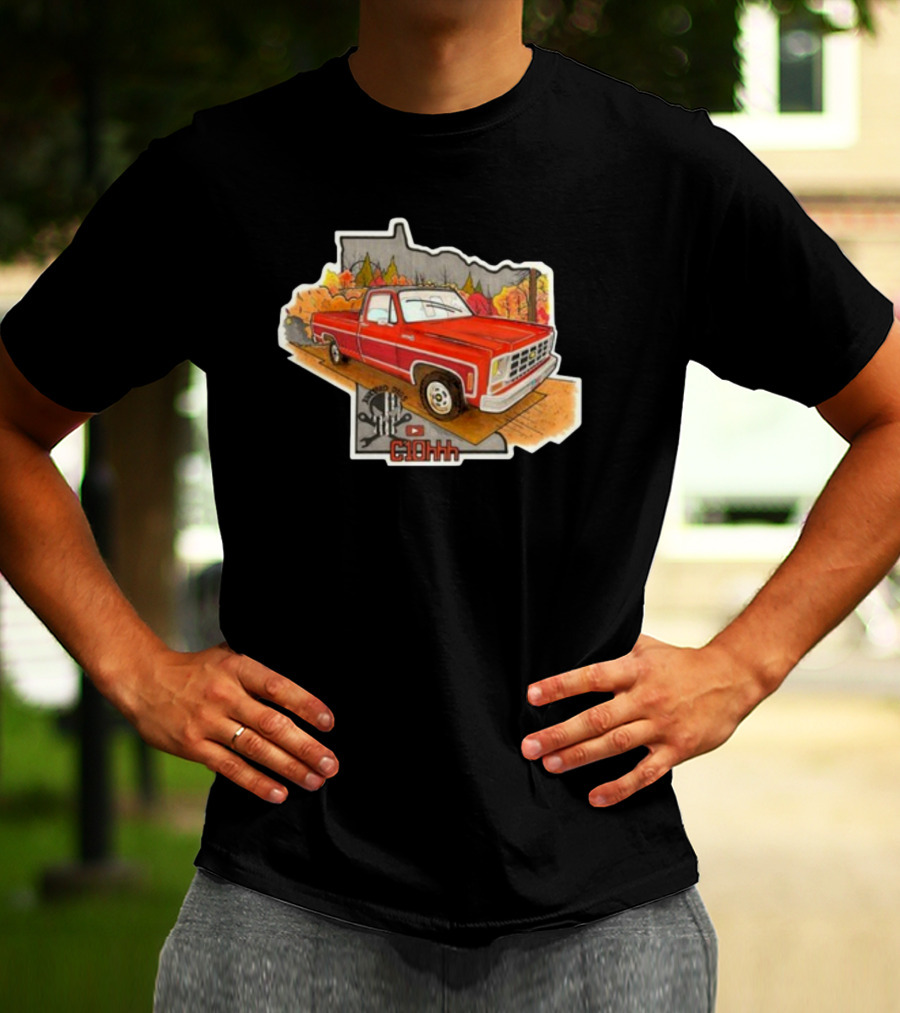 C1ohhh Junkyera Digs Vintage Red Pickup Truck Scenic Autumn Background Classic T-Shirt