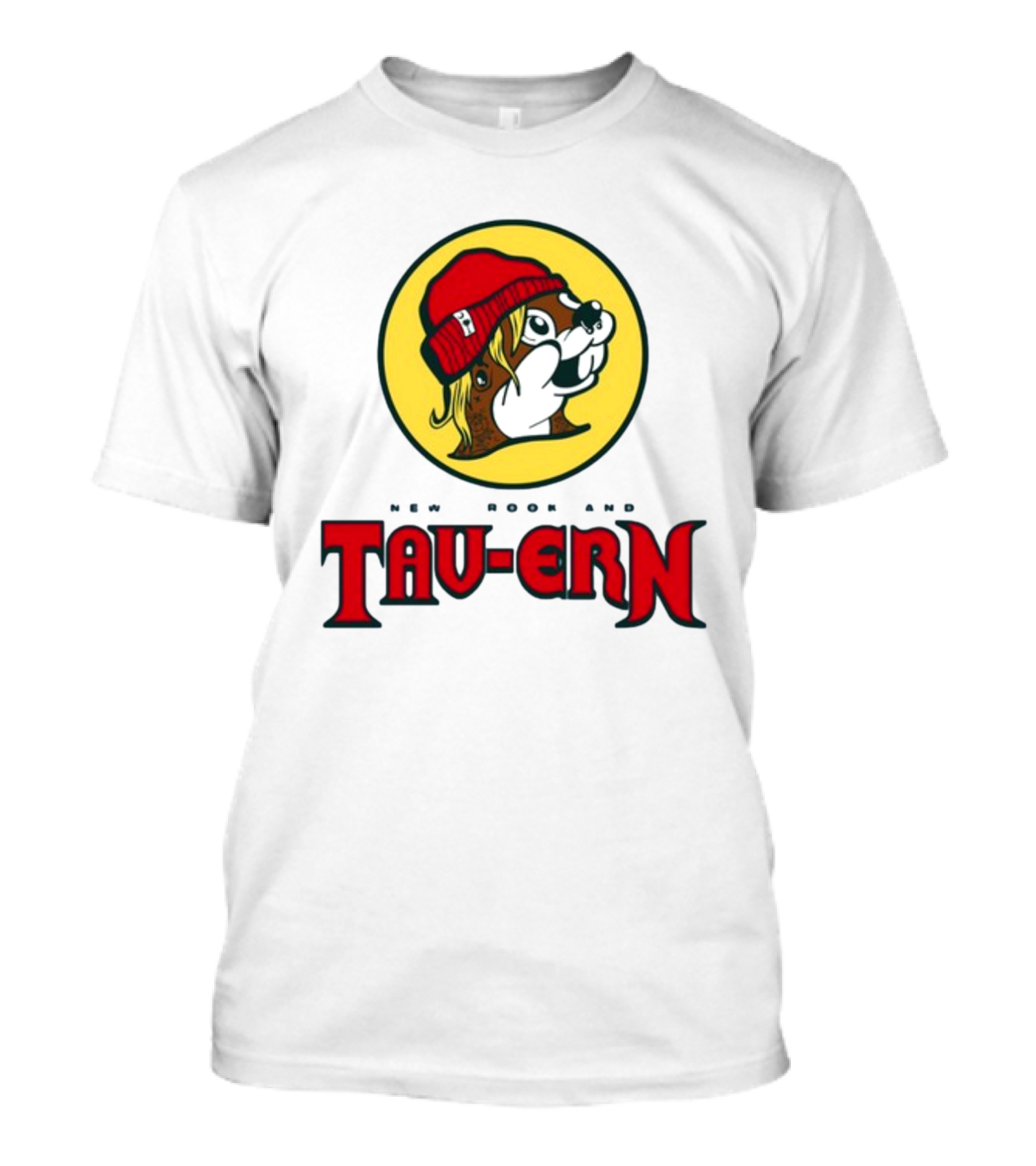 New Brookland Tavern Buc-Ees Nbt Logo With Red Hat Mascot T-Shirt