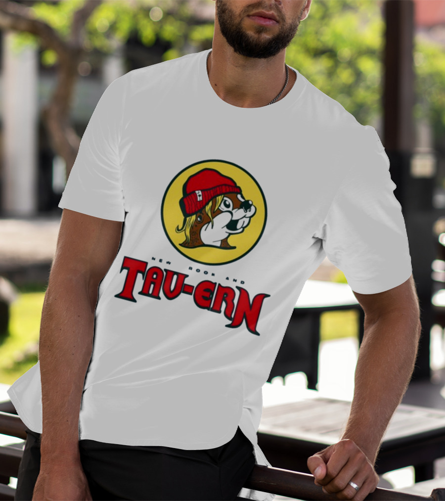 New Brookland Tavern Buc-Ees Nbt Logo With Red Hat Mascot T-Shirt