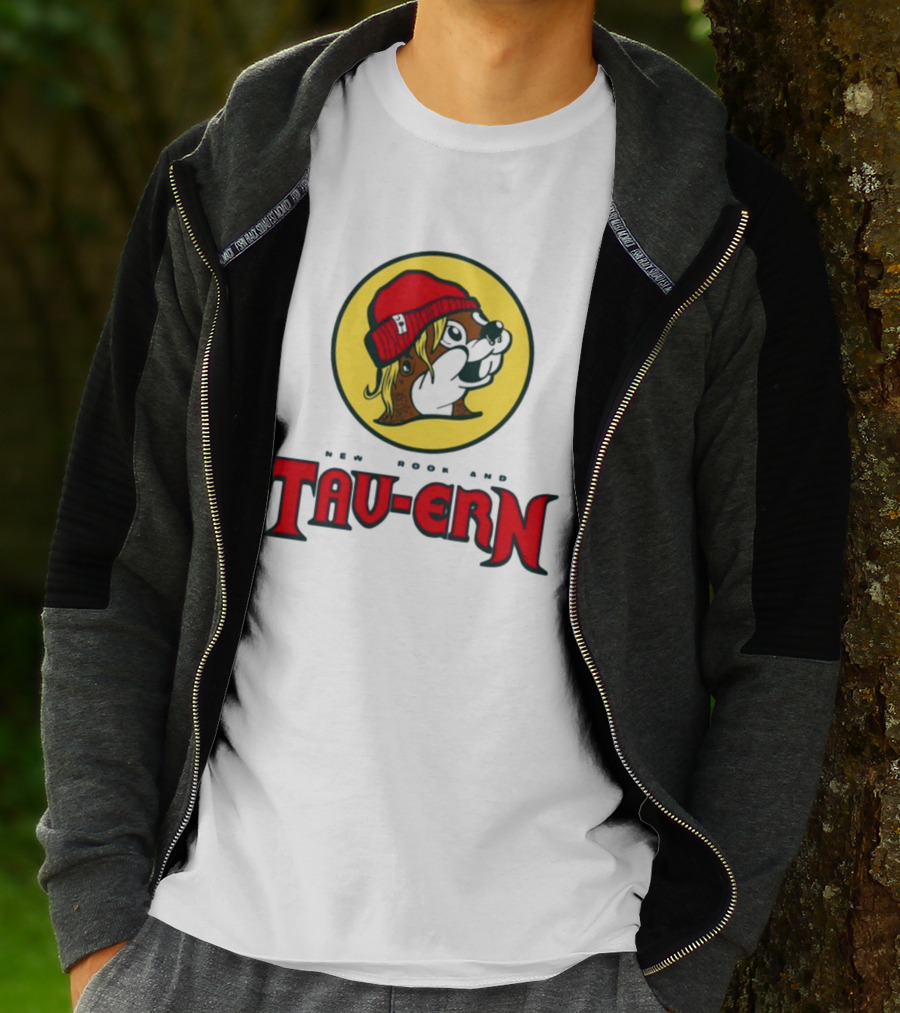 New Brookland Tavern Buc-Ees Nbt Logo With Red Hat Mascot T-Shirt