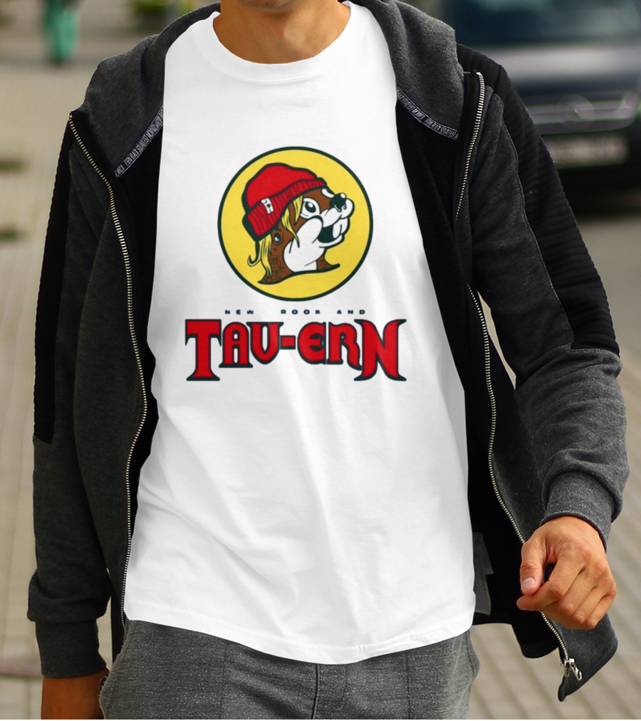 New Brookland Tavern Buc-Ees Nbt Logo With Red Hat Mascot T-Shirt