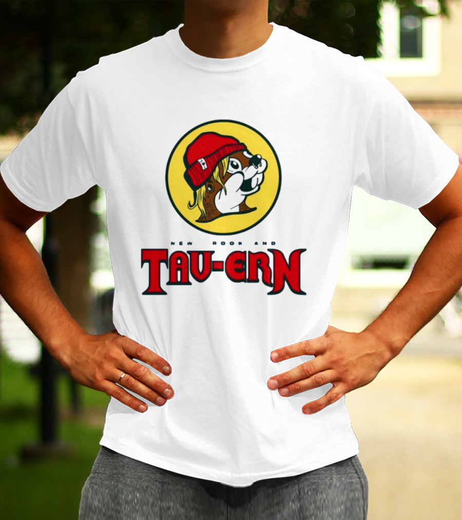 New Brookland Tavern Buc-Ees Nbt Logo With Red Hat Mascot T-Shirt