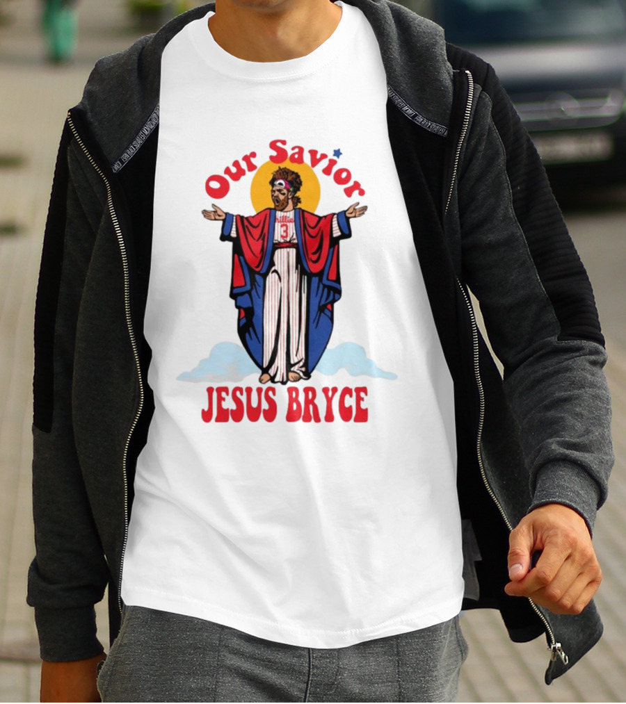 Our Savior Jesus Bryce Illustrated In Baseball Robes T-Shirt