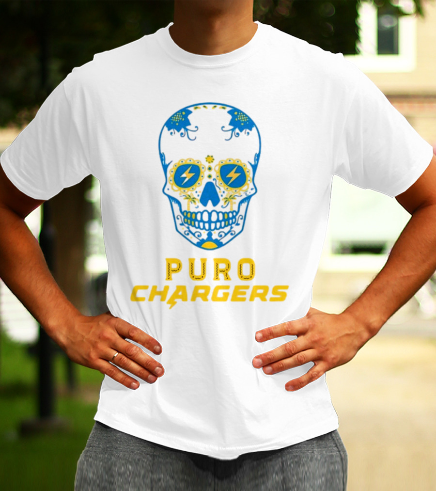 Puro Chargers Skull Lightning Bolt T-Shirt