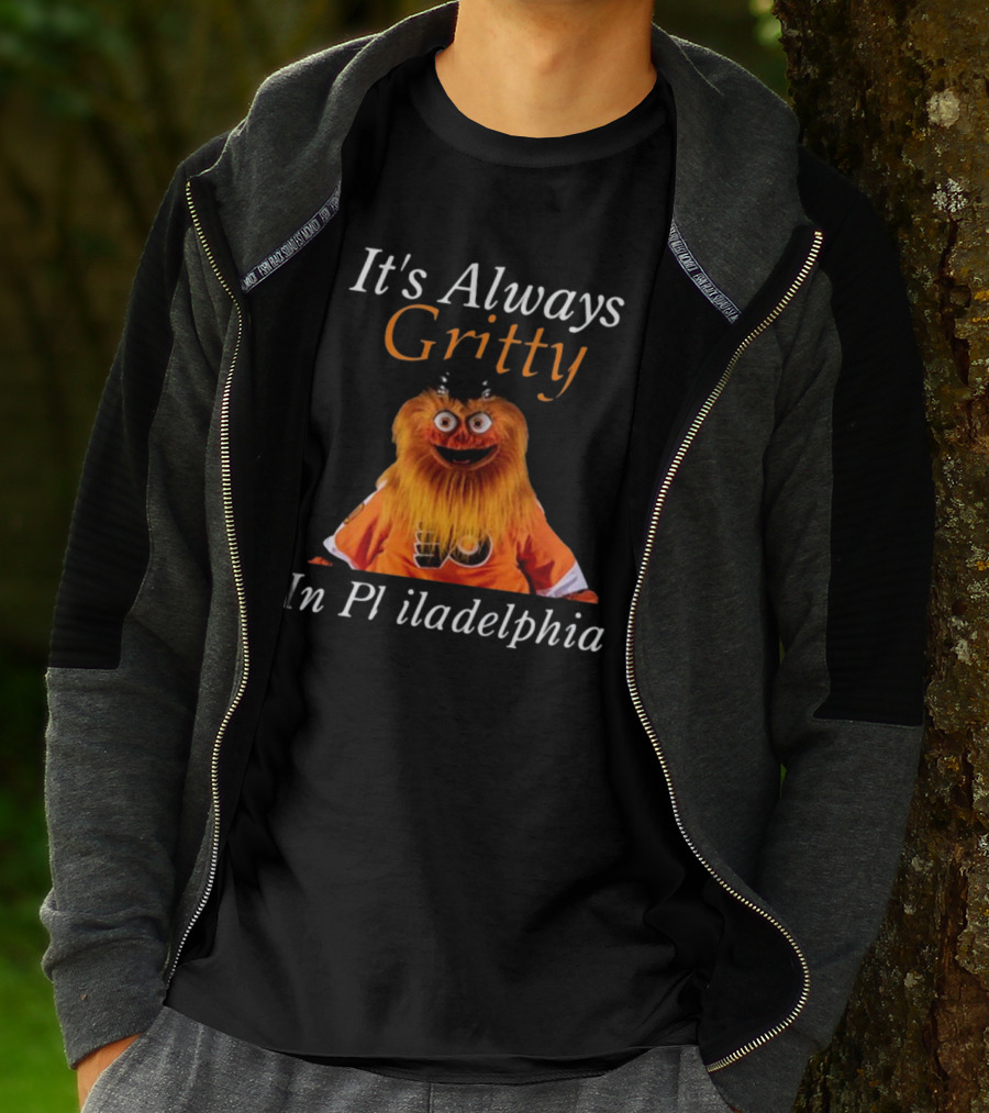 It's Always Gritty In Philadelphia Hockey Mascot Flyers Orange T-Shirt