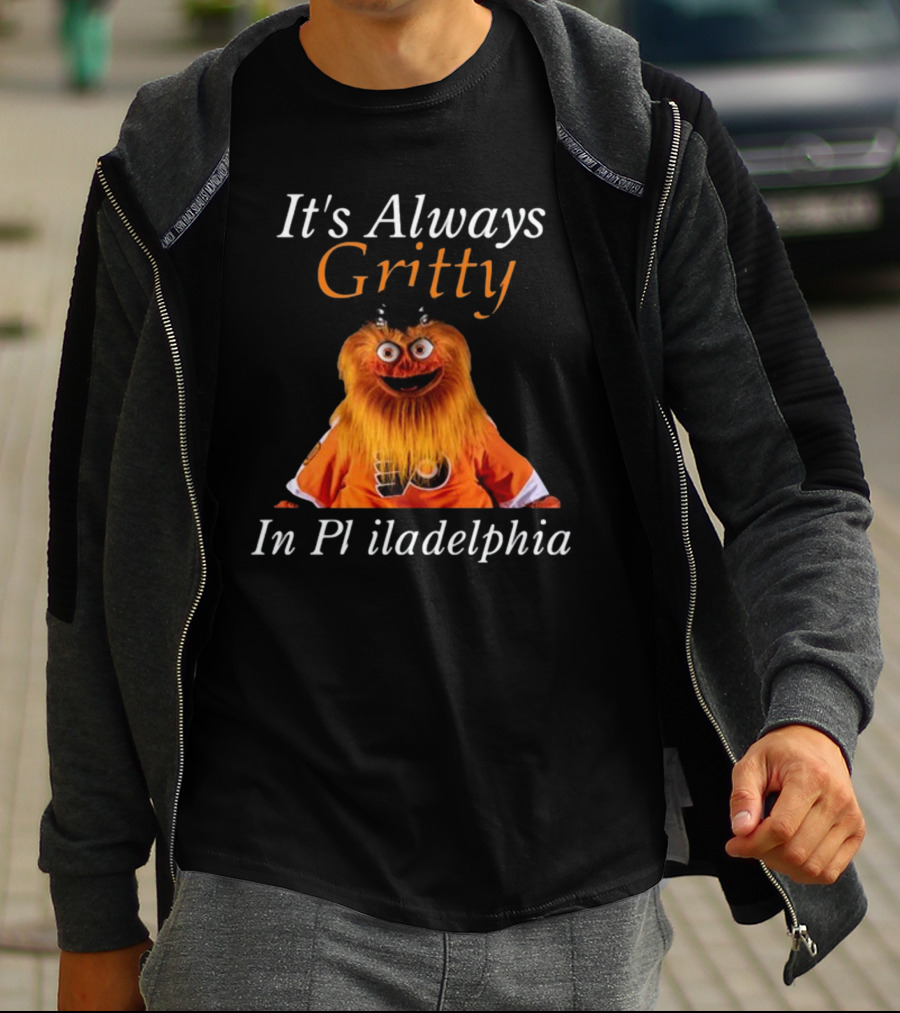 It's Always Gritty In Philadelphia Hockey Mascot Flyers Orange T-Shirt