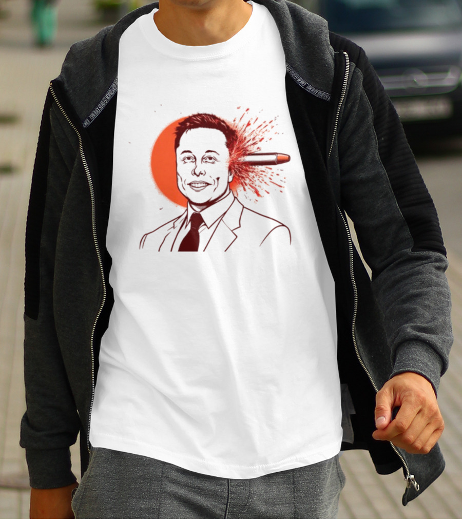 Gayest Tone Bullet Through The Head Elon Musk T-Shirt