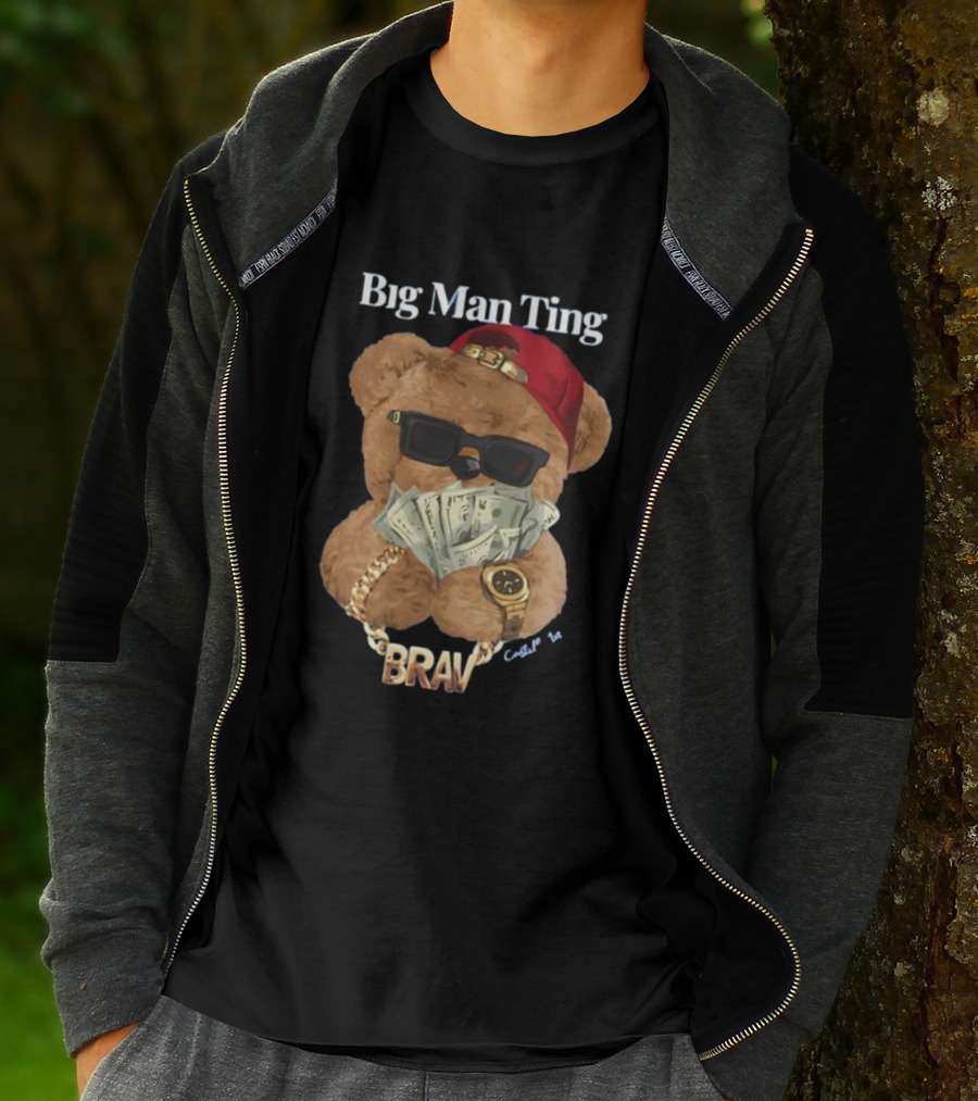 Big Man Ting Castillo Bear With BRAV Chain And Cash T-Shirt