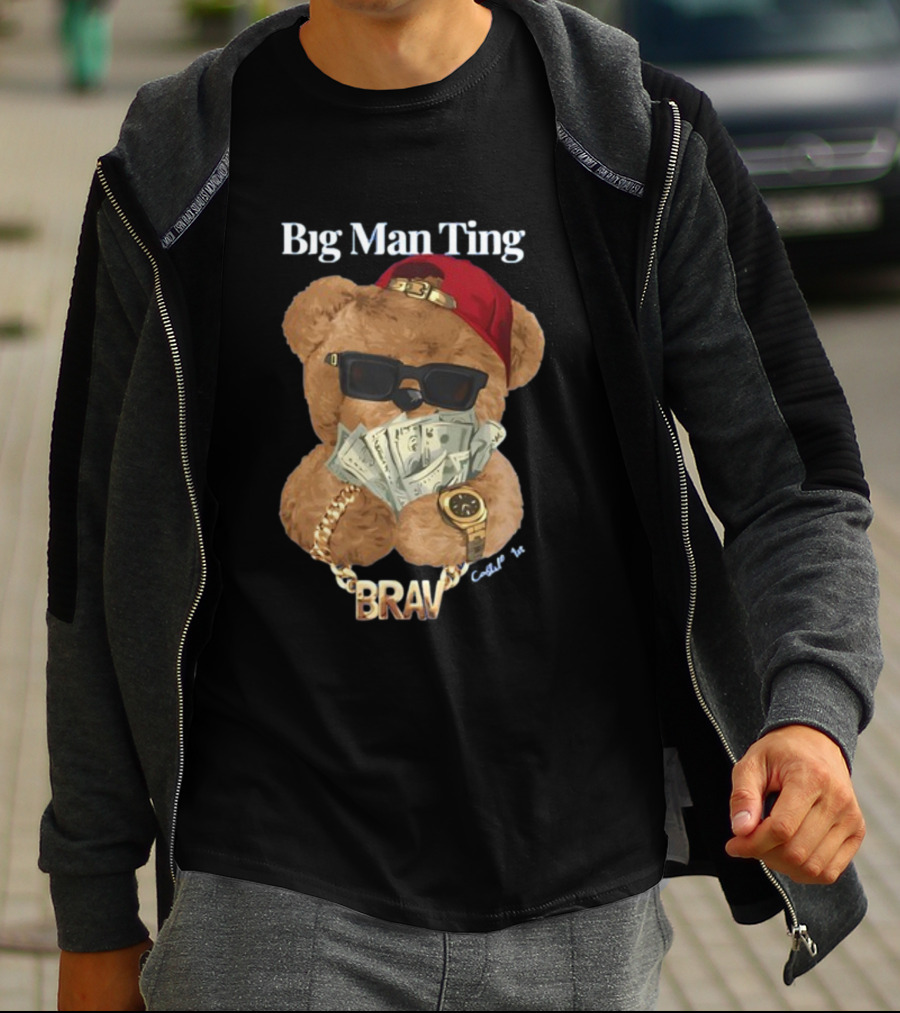 Big Man Ting Castillo Bear With BRAV Chain And Cash T-Shirt