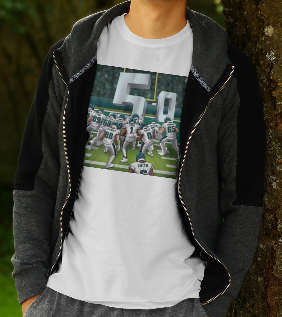 Jalen Hurts Brotherly Shove 5-0 Eagles Victory T-Shirt