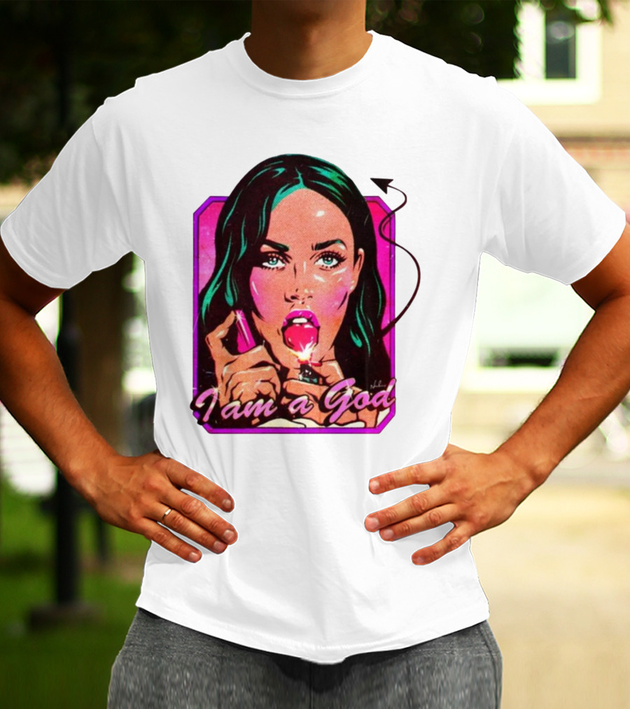 Megan Fox I Am A God Comic Style Pop T-Shirt
