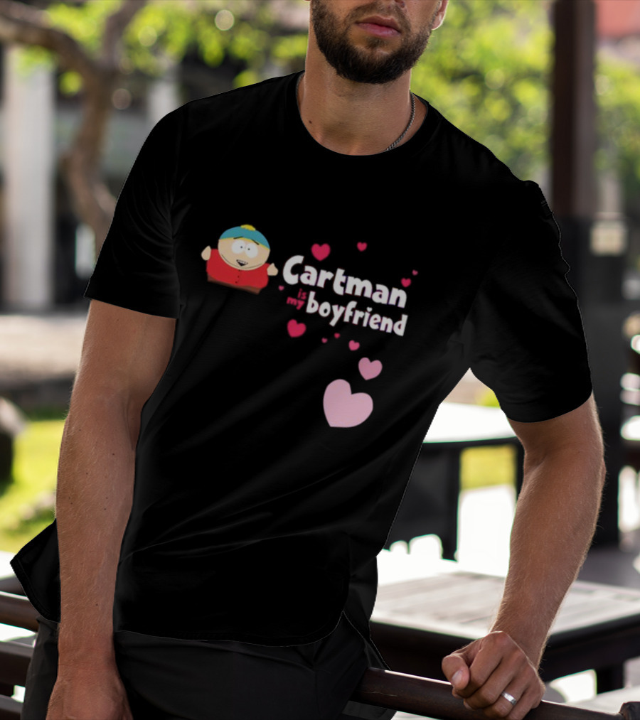 Cartman Is My Boyfriend Pink Hearts Cartoon Character T-Shirt