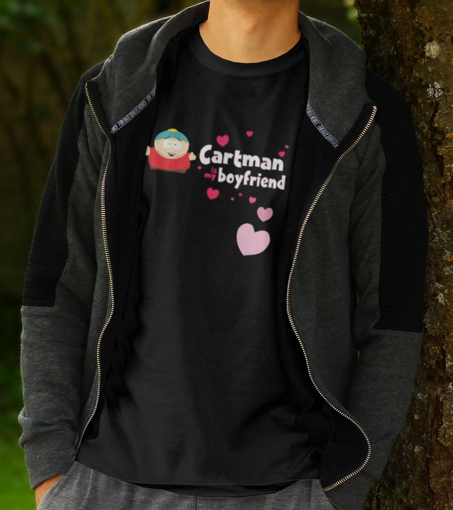 Cartman Is My Boyfriend Pink Hearts Cartoon Character T-Shirt