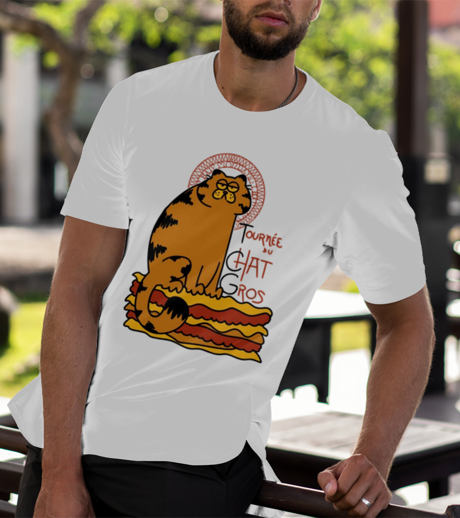 Tournée Du Chat Gros Garfield Art Nouveau T-Shirt