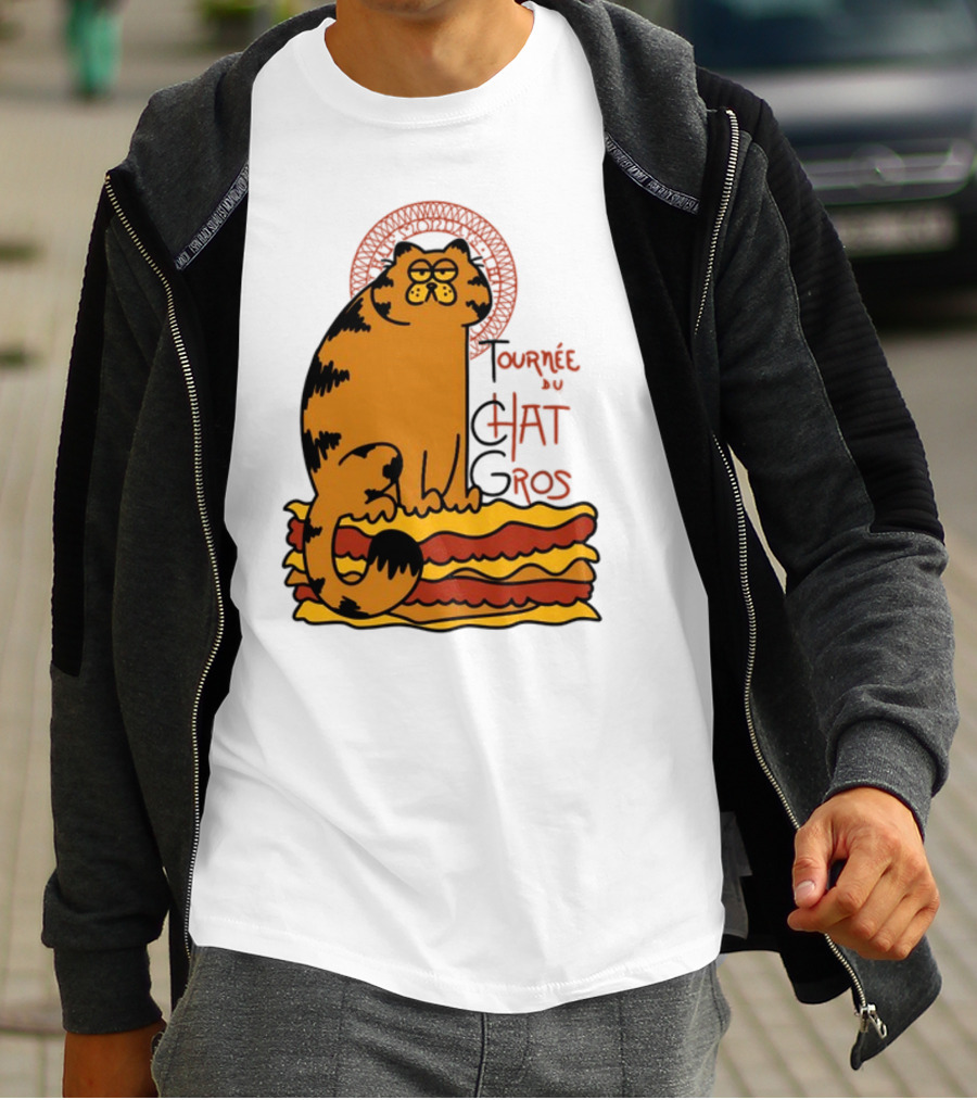 Tournée Du Chat Gros Garfield Art Nouveau T-Shirt