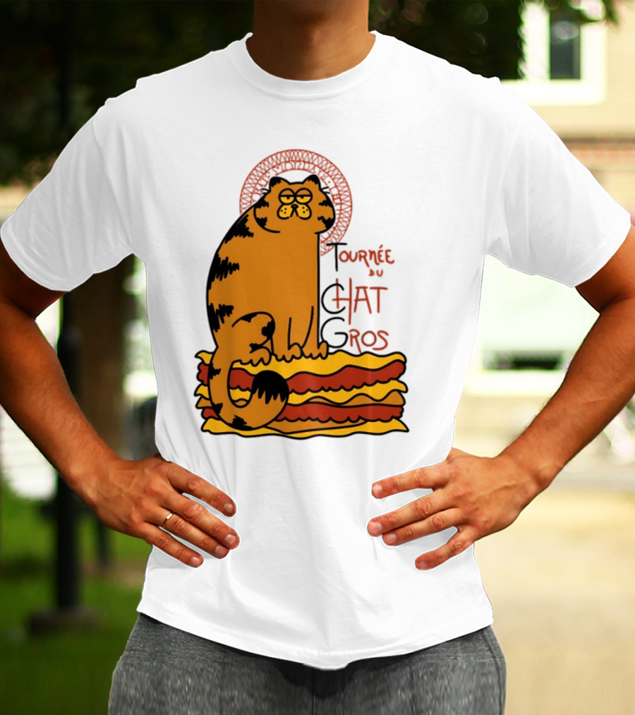 Tournée Du Chat Gros Garfield Art Nouveau T-Shirt