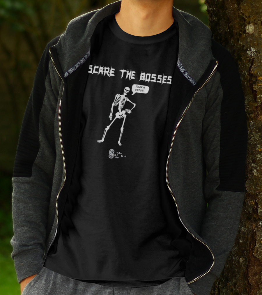 Scare The Bosses Join A Union Skeleton Graphic Corbyn Project T-Shirt
