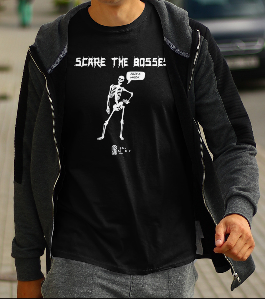 Scare The Bosses Join A Union Skeleton Graphic Corbyn Project T-Shirt