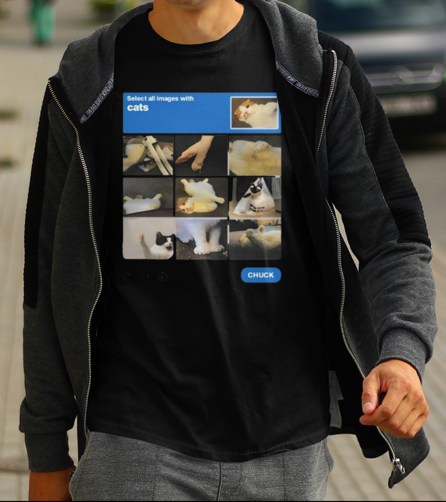 Soleilbyul I Am Not Robot Select All Images With Cats Chuck T-Shirt