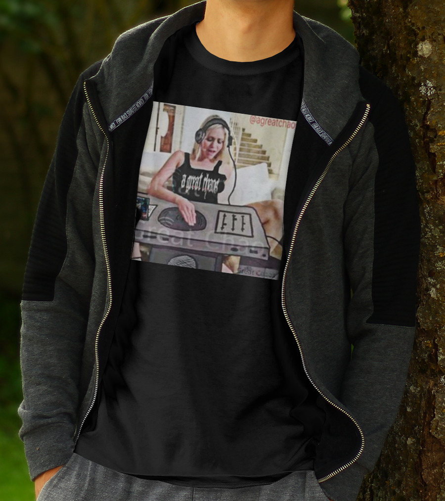 A Great Chaos DJ Mixing Beats At Home Console T-Shirt
