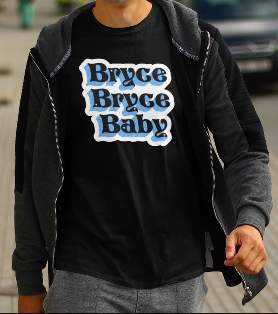 Bryce Bryce Baby Retro Funky Stars Typographic T-Shirt