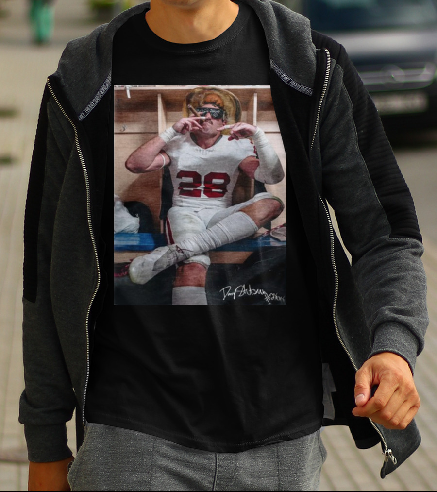 DannyStutsman Oklahoma Only Fears God Texas Fears Oklahoma Signed Football Locker Room Smoke T-Shirt