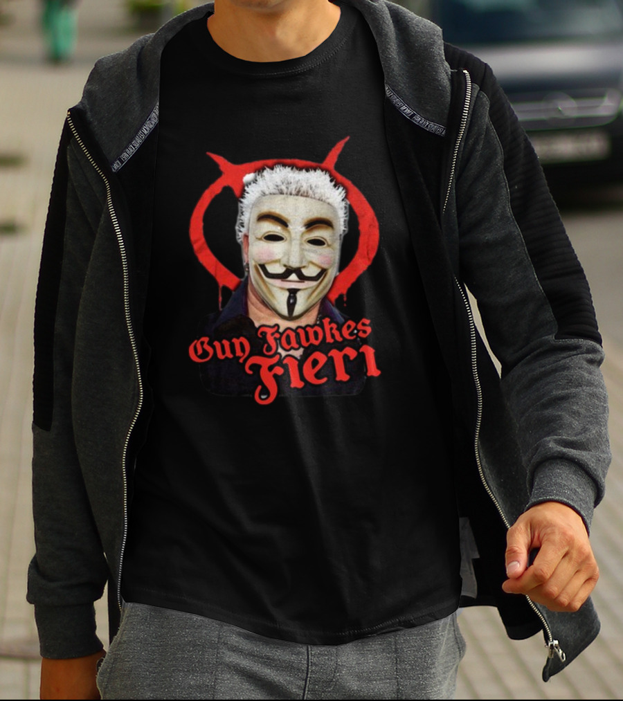 Guy Fawkes Fieri Anonymous Mask Crossover T-Shirt
