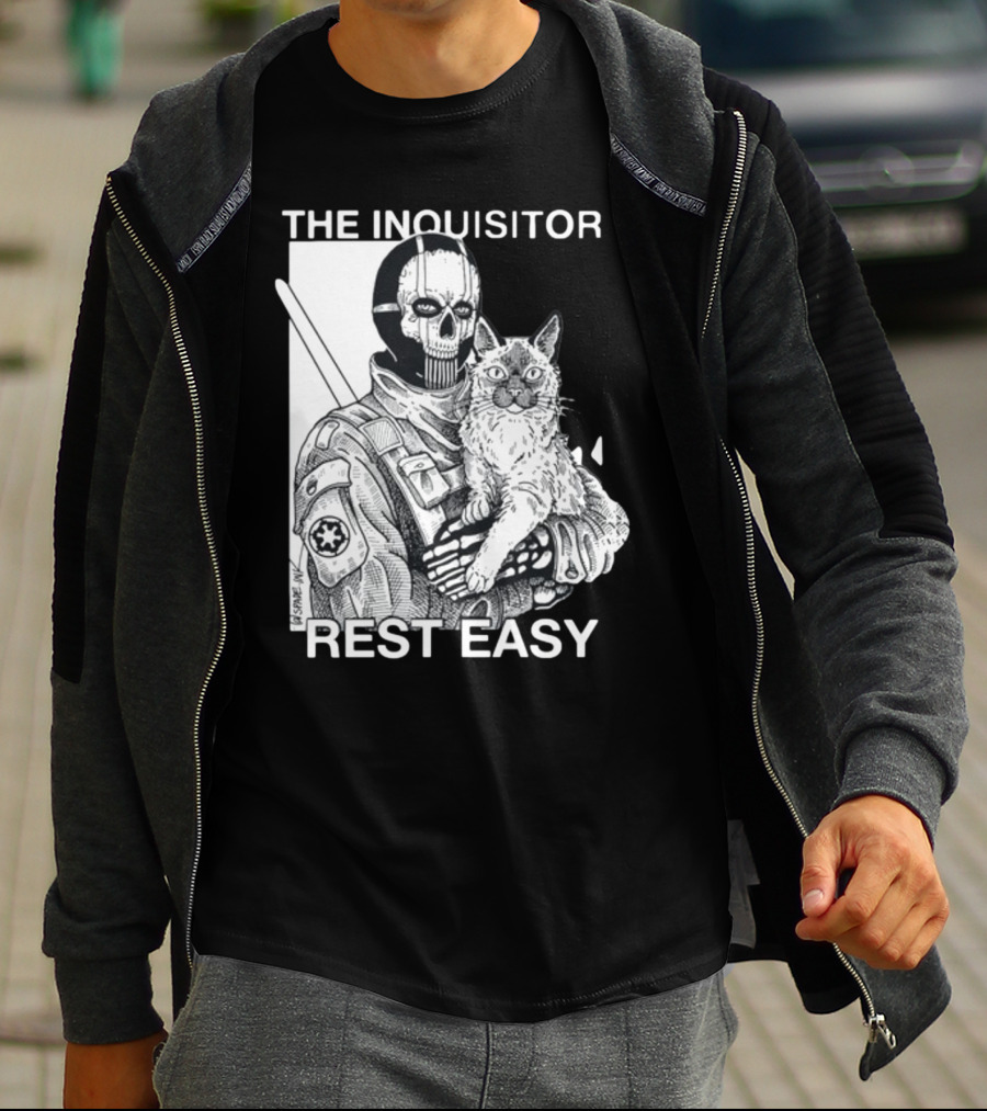 The Inquisitor Rest Easy Star Wars Inspired Artwork With Cat T-Shirt