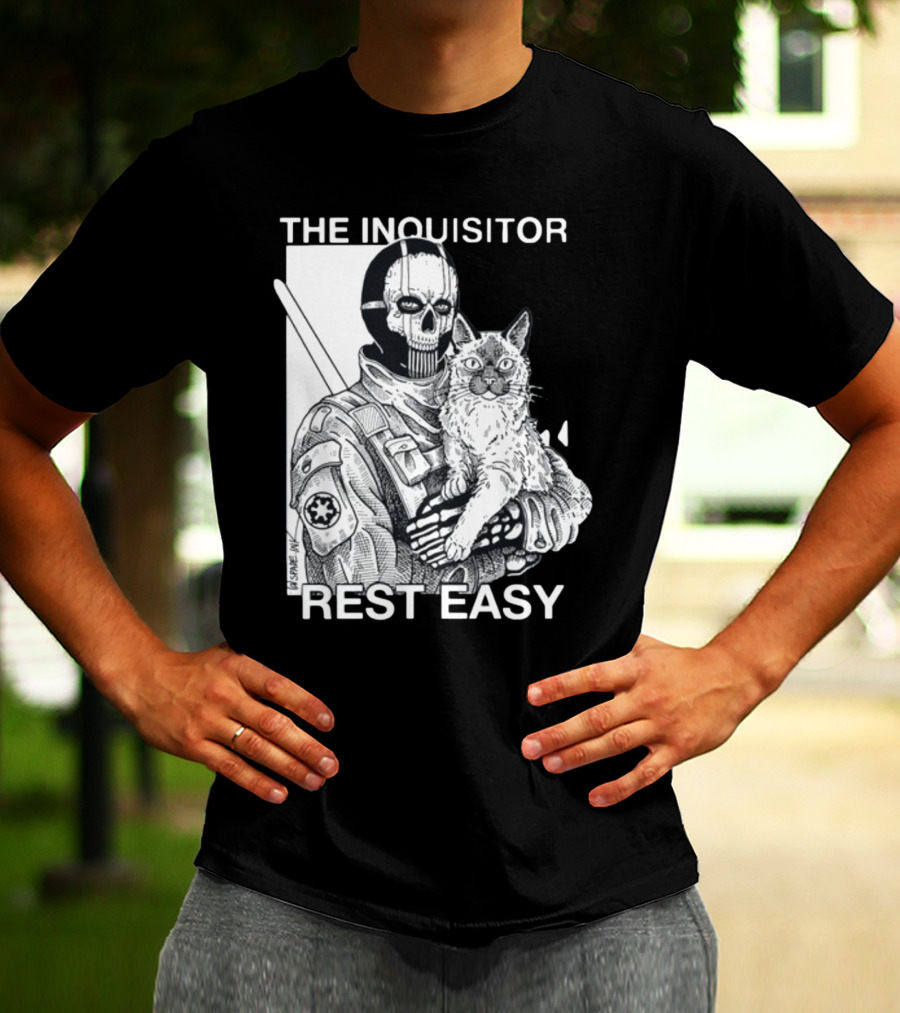 The Inquisitor Rest Easy Star Wars Inspired Artwork With Cat T-Shirt